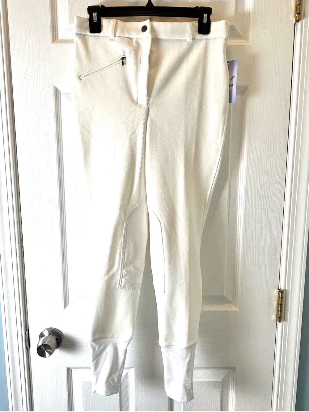 TuffRider Ladies Breeches Sz 30 Ribb Full Seat Horseback Riding Pants White NWT